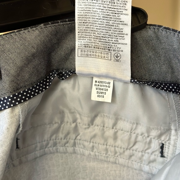 BANANA REPUBLIC | NAVY Print Hampton Fit Slim Stretch | Dress Pants/Trousers - Picture 12 of 12